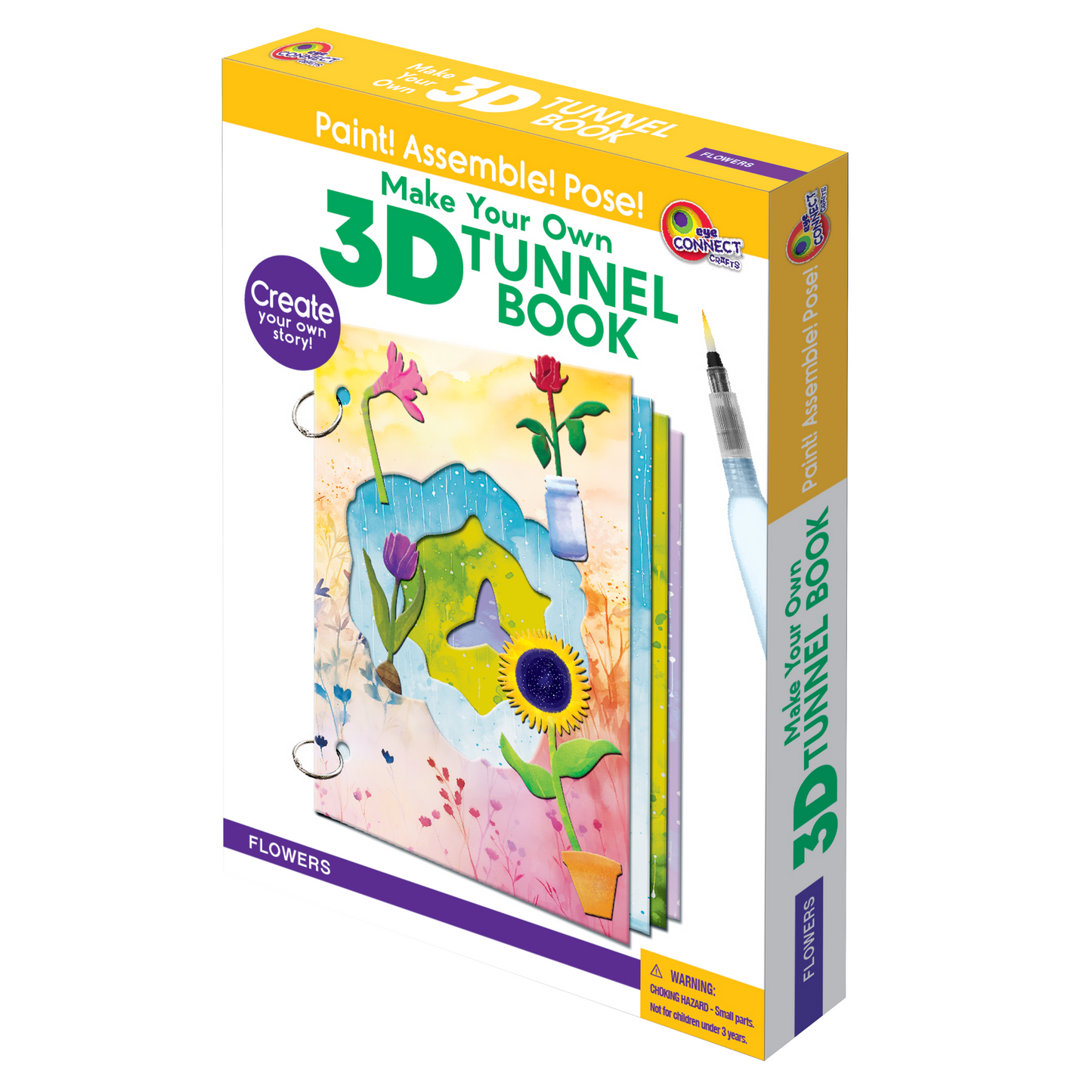 3D TUNNEL BOOK (MEDIUM): Flowers & Pots