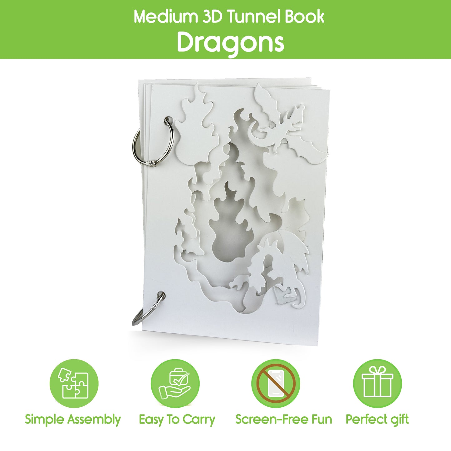 3D TUNNEL BOOK (MEDIUM): Dragons