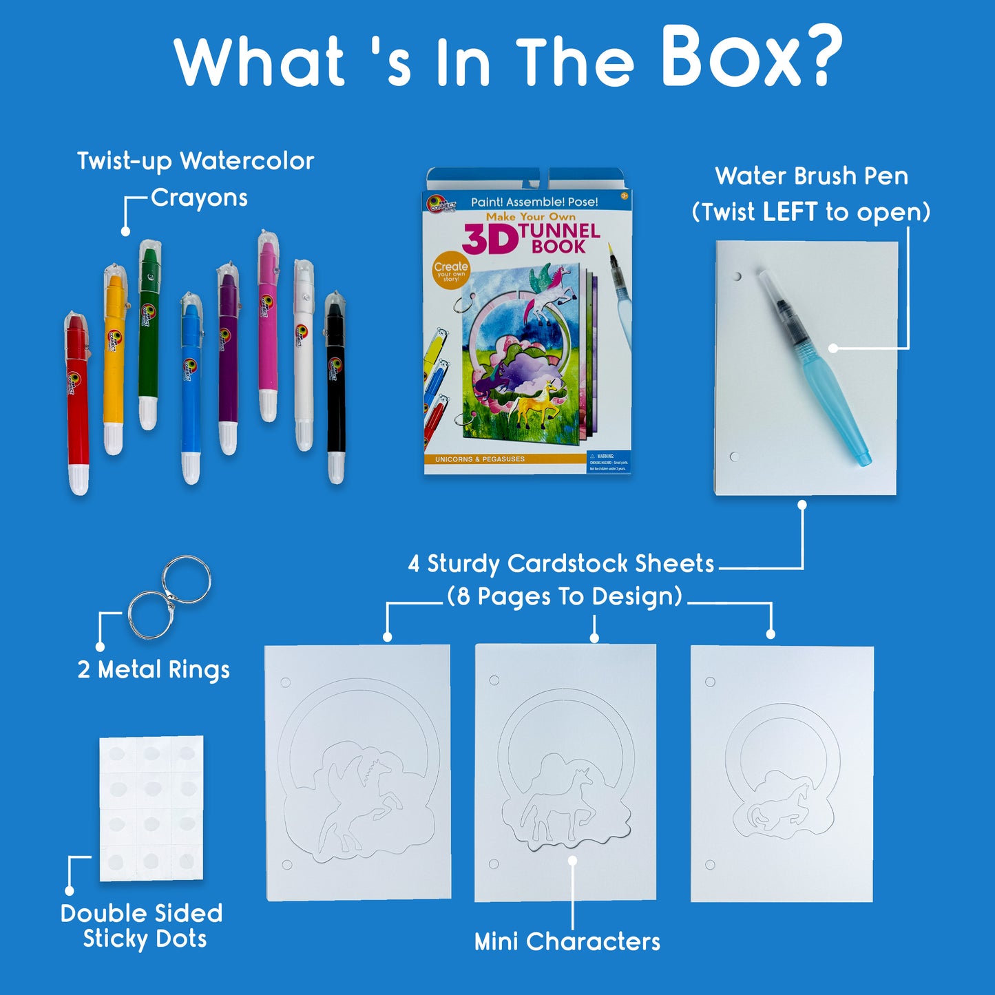 3D TUNNEL BOOK (MEDIUM): Unicorns & Pegasus
