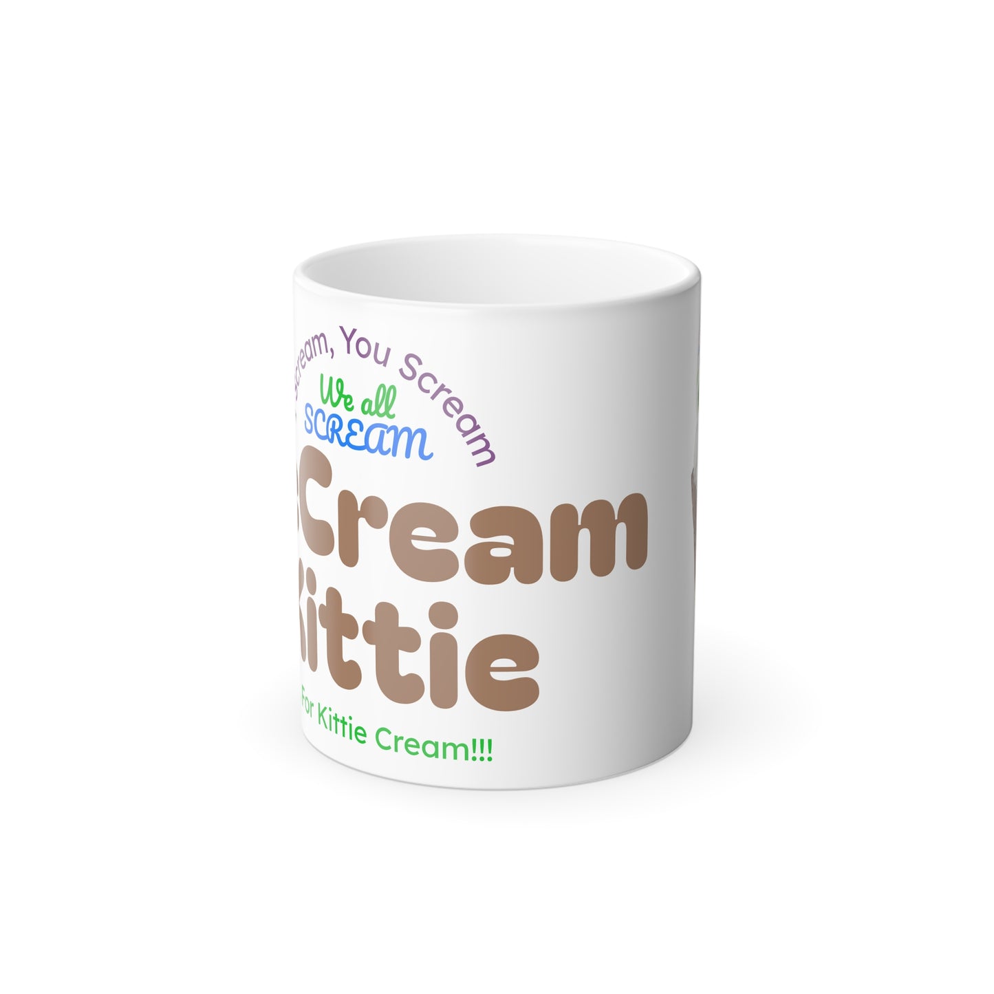 Color Morphing Mug — Ice Cream Kittie - " I Scream, You Scream..." 11oz Mug