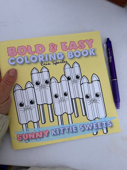 Bold & Easy Coloring Book: SUNNY Kittie Sweets