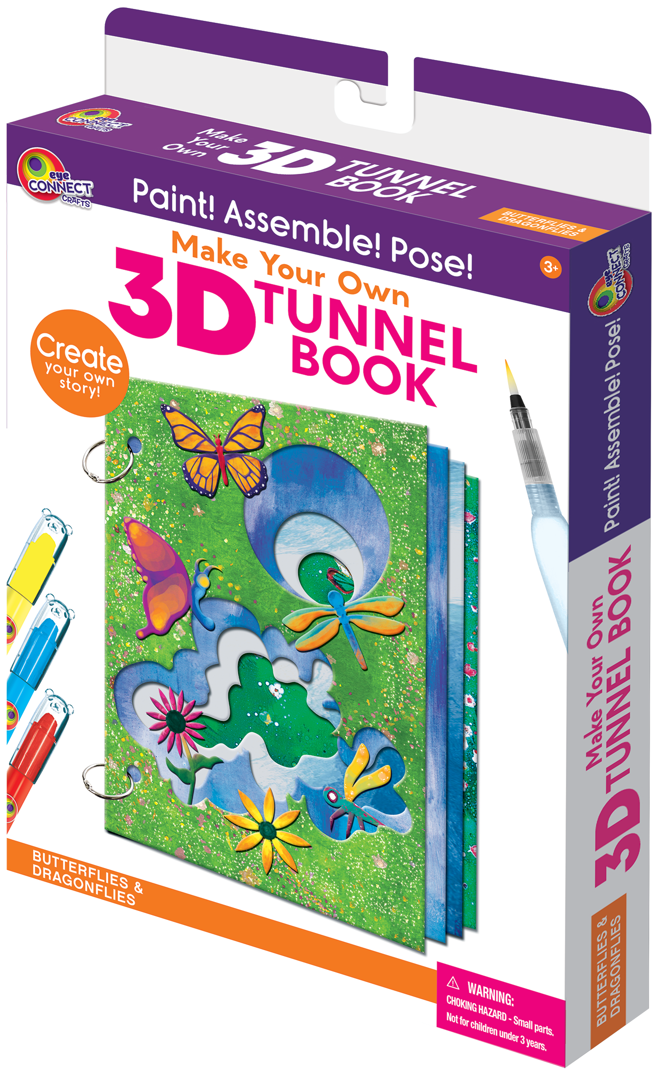 3D TUNNEL BOOK (MEDIUM): Dragons Flies and Butterflies