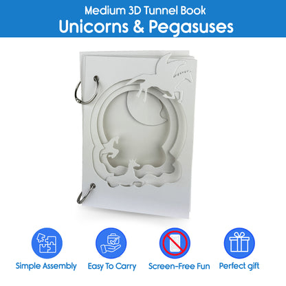3D TUNNEL BOOK (MEDIUM): Unicorns & Pegasus