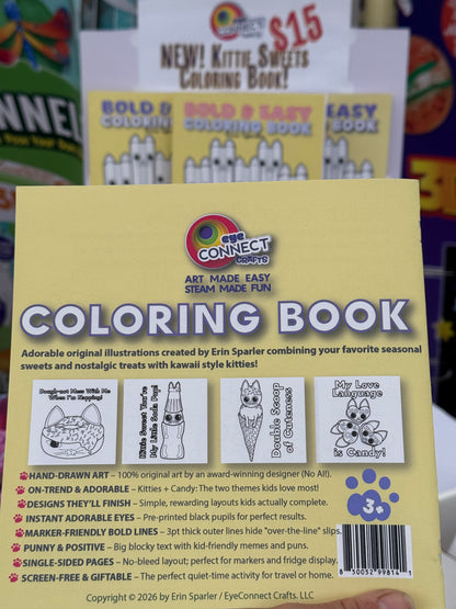 Bold & Easy Coloring Book: SUNNY Kittie Sweets