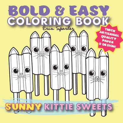 Bold & Easy Coloring Book: SUNNY Kittie Sweets