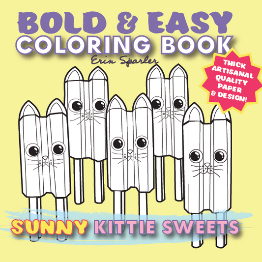 Bold & Easy Coloring Book: SUNNY Kittie Sweets