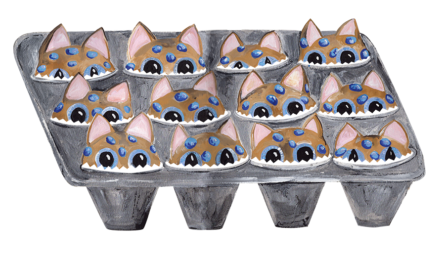 KANDY KITTEN STICKER - Blueberry Muff-kins Stickers