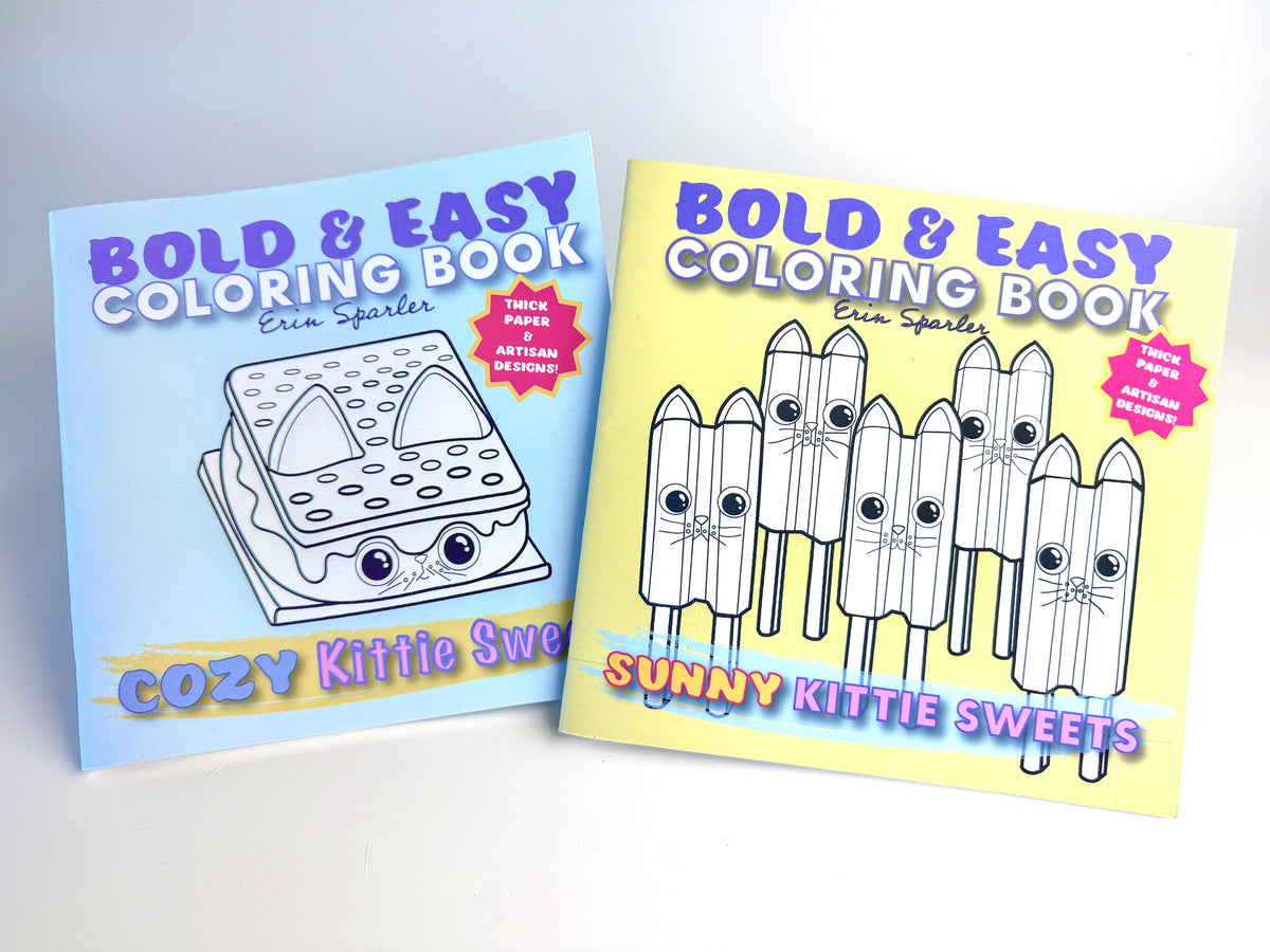 Bold & Easy Coloring Book: SUNNY Kittie Sweets