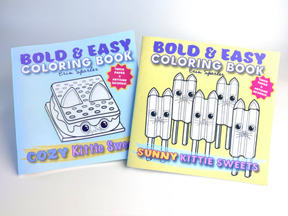 Bold & Easy Coloring Book: SUNNY Kittie Sweets
