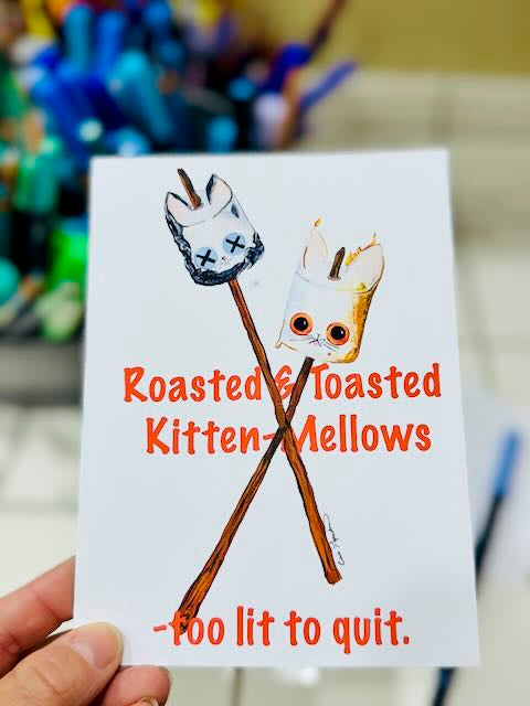 KITTIE SWEETS CARD | Roasted & Toasted Kitten Mellows! | A6 Blank Greeting Card
