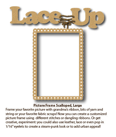 Lace-Up: Picture Frame Scalloped, Large (4" x 6")