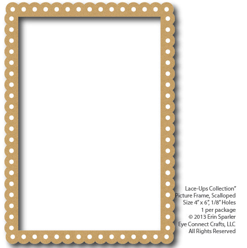 Lace-Up: Picture Frame Scalloped, Large (4" x 6")