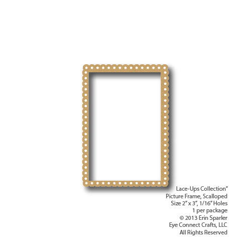 Lace-Up: Picture Frame Scalloped, Small (2"x3")