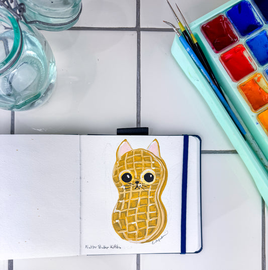 KITTIE SWEETS, BLANK GREETING CARD - Nutter Butter Kitten