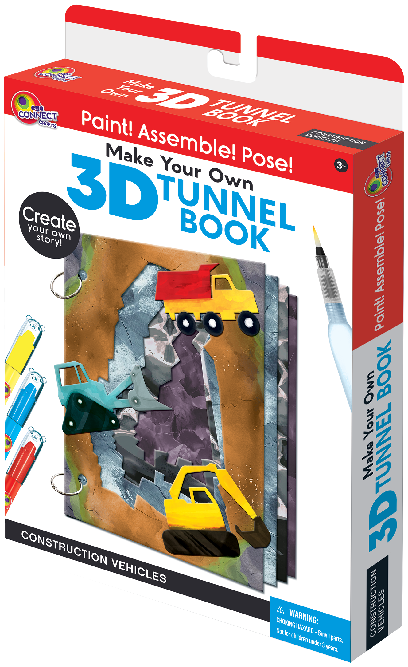 3D TUNNEL BOOK (MEDIUM): Construction Vehicles