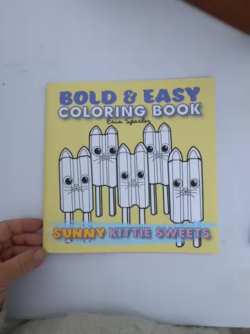 Bold & Easy Coloring Book: SUNNY Kittie Sweets